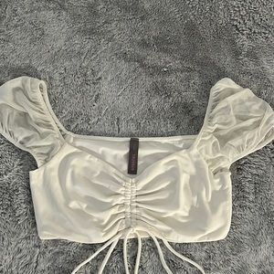 White Tie Crop Top